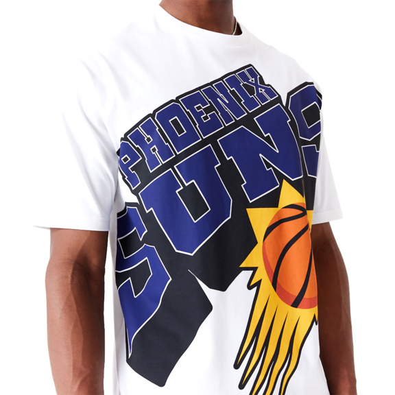 Neu Era NBA Phoenix Sonnen Großes Wordmark überdimensionales T-Shirt