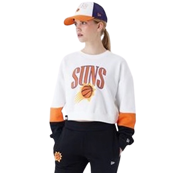 Neu Era NBA Phoenix Sonnen Frauen Farbe Block Crop Crew Neck Sweatshirt