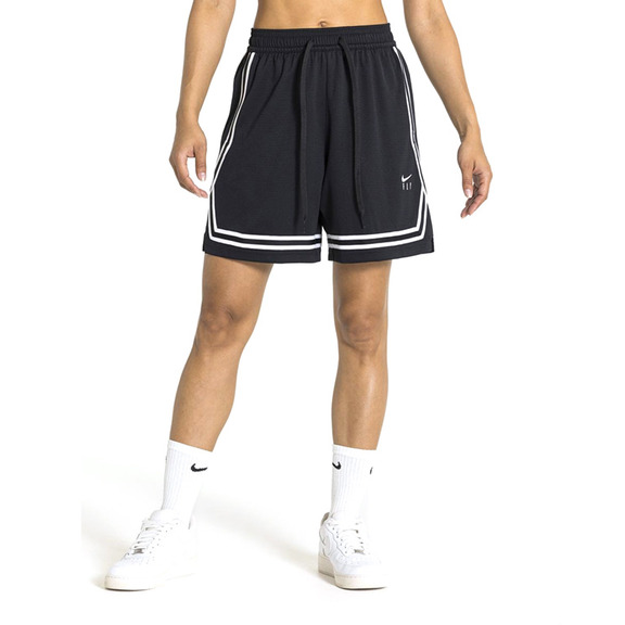 Nike Short Crossover Dri Fit 18 cm Frau "Black/White"