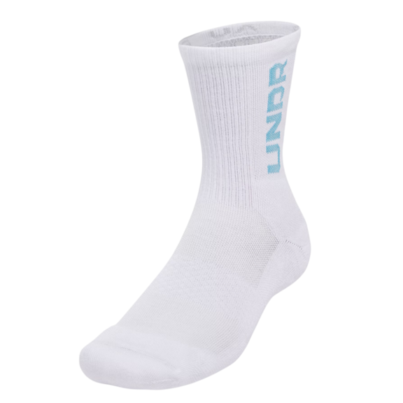 UA Unisex 3-Maker 3-Pack Mid-Crew Socks "White-Ether Blue"