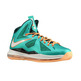 Lebron X "Dolphins" (302/turquoise/orange/white)