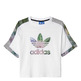 Adidas Originals Mujer Camiseta Zug Manschette Trefoil Floral (blanco)