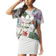 Adidas Originals Mujer Camiseta Freund Trefoil Floral (gris/multicolor)