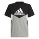 Adidas Boy\'s Colorblock T-Shirt "Black/Medium Grey Heather"