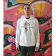 Champion Basketball Vintage Script Logo Kapuzenpullover "White"