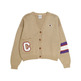 Champion C Logo Aufnäher gestrickter Cardigan "Beige"