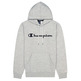 Champion Legacy Script Logo Baumwolle Terry Hoodie "Light Grey"