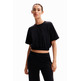 Desigual Baggy Cropped Sport T-Shirt "Black"