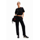 Desigual Baggy Cropped Sport T-Shirt "Black"