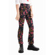 Desigual Girls Floral Flare Leggings "Schwarz"