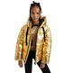 Desigual Goldene gepolsterte Jacke mit abnehmbaren Ärmeln