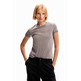 Desigual Slim Strass T-Shirt "Gray"