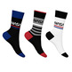 Nasa 3 Pair Pack Crew Socken "N22-Black-White"