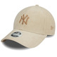 New Era MLB Frau NY Yankees Cord 9FORTY Einstellbare Kappe "Light Beige"